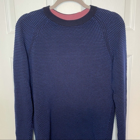 TED Baker London Long Sleeve Blue Pullover Crewneck Sweater Medium - Picture 2 of 5